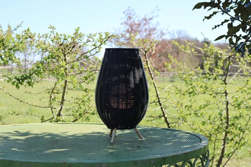 Lucide COLIN IP44 - Rechargeable Table lamp Indoor/Outdoor - Battery pack- LED 3 StepDim - 1x3W 3000K - IP44 - Black - atmosphere 1